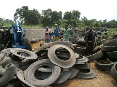 Waste tyre recycling plant running situation in Nigeria
